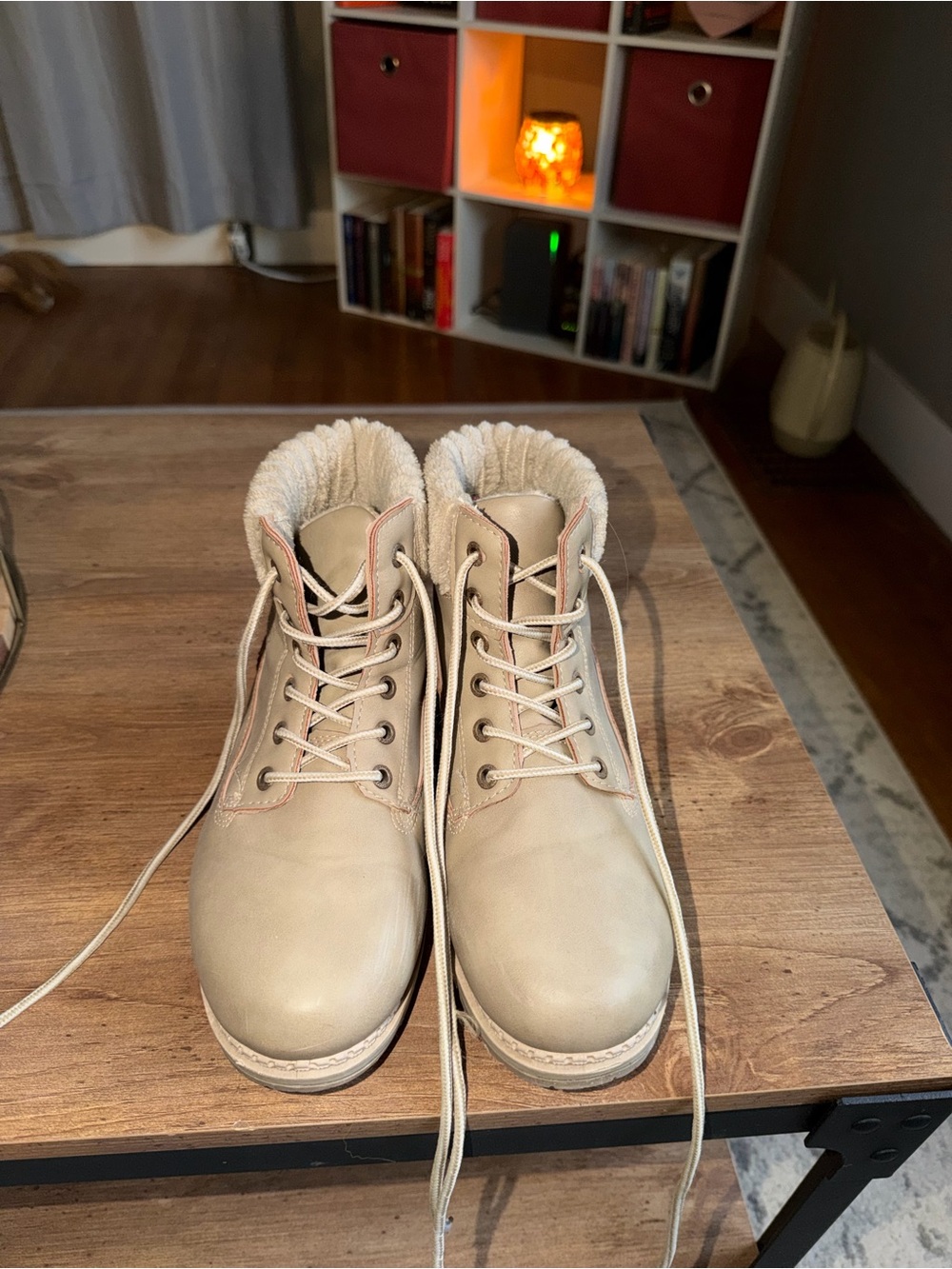 Dirty Laundry Lace-Up Ankle Boots with Faux Shearling Collar